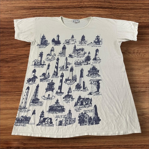 Michigan Rag Co. Other - Vintage Michigan Rag Co Lighthouse‎ All Over Print Novelty T-Shirt One Size